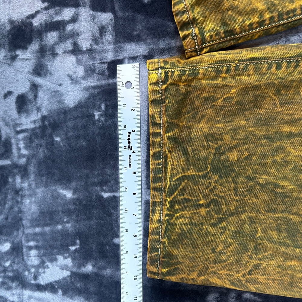 Robin's Jean Denim Jeans Mens 40 Yellow Acid Wash Studded Wing Distressed - Picture 13 of 14